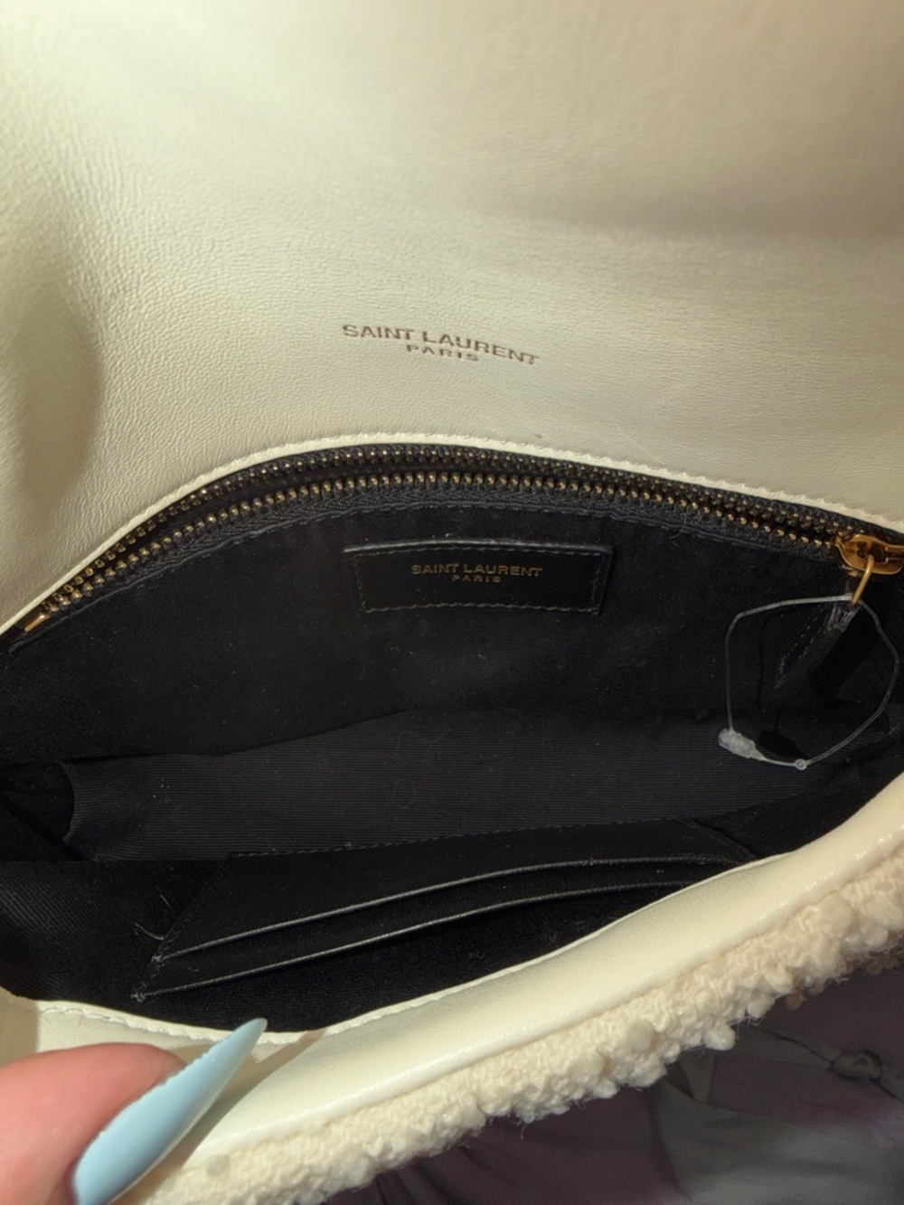 Saint Laurent Cream Quilted Chain Crossbody with Gold Hardware - Picture 3 of 5